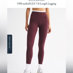 Abercrombie YPB studioFLEX 7/8 Length Legging Red Wine